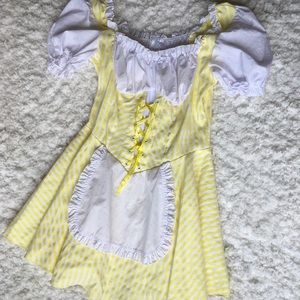 Yellow maid Halloween costume for women